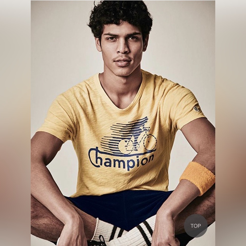 Retro Todd Snyder Champion Vintage Yellow Graphic T-Shirt